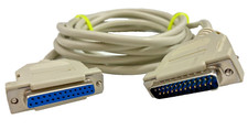 Computer Cable 10 foot Long With DB 25 Pin Male To DB 25 Pin Female