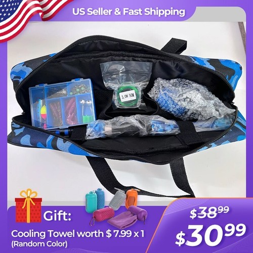 Kids Fishing Rod Kit: 3.93ft Spincast Reel telescopic rod,Gear, Lures, and Bag