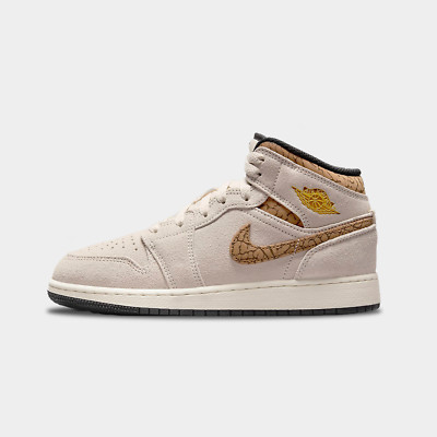Nike Jordan 1 Mid Orewood Brown Safari Beige Elephant Damen Kinder Sneaker 36-40