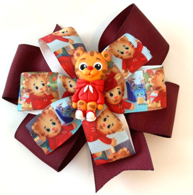 Beautiful Daniel Tiger Inspired Hair Bow for girls.
