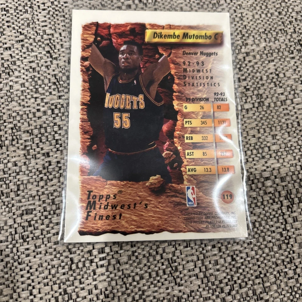 1993-94 Topps Finest - #119 Dikembe Mutombo - Image 2 of 2