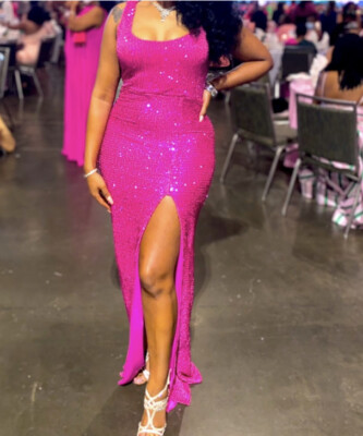 pink sequin dress ebay JESS Sequin Maxi Dress in PINK SPINEL OFUURE