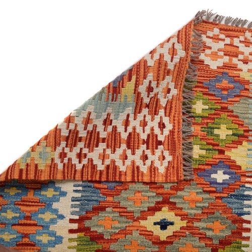 Handmade Wool Runner Afghan Rug Chobi Vegetable Kilim Layer 6.7x2.6 ft - Picture 6 of 8