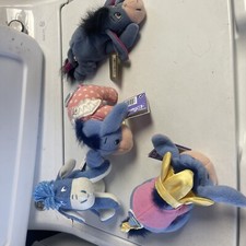Lot of 4 Eeyore Plush/beanie Some Disney Store - Winnie the Pooh with tags