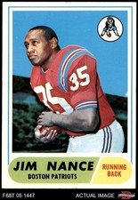 1968 Topps #72 Jim Nance Patriots RC 7 - NM