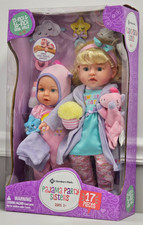 Sweet Sisters Pajama Dolls Set 13"  16" Pajama Party Blue Eyes Blonde Girl Doll