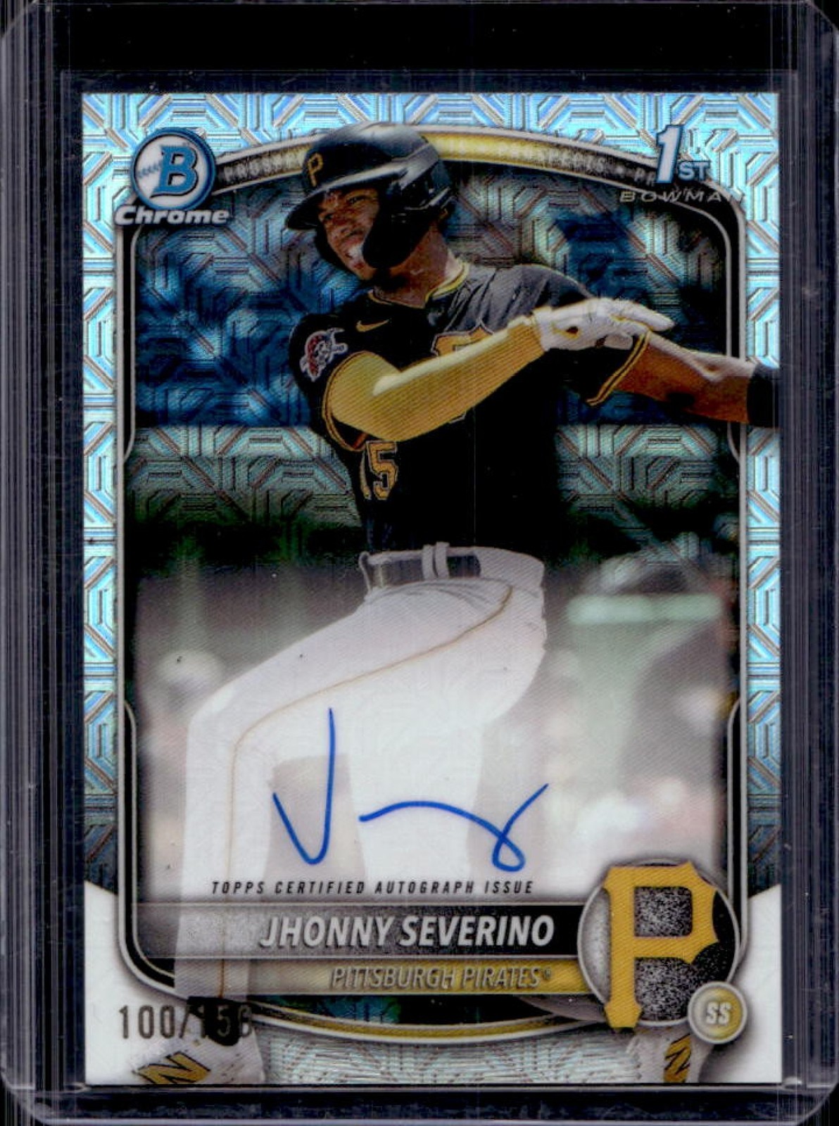 2025 Bowman Chrome Jhonny Severino Auto HTA Choice Refractor 1st #/150 Pirates