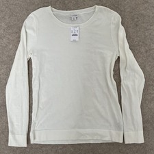 NWT J.Crew Cotton Teddie Women's Pullover Sweater Lightweight Ivory Size S L1561
