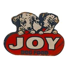 Vintage Old Antique Rare Joy Dog Food Adv. Embossed Porcelain Enamel Sign Board