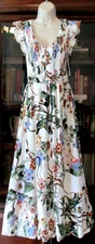 NWT Kindred Anthropologie White Floral Smocked Cottagecore Boho Maxi Dress M, L