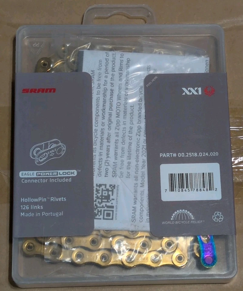 Cadena Eagle SRAM XX1 - Conector Eagle Power Lock - 12 velocidades - 126 eslabones - dorado Foto 2 de 2