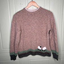 Woolrich 100 Lambs Wool Sweater Cinnamon Heather Grazing Sheep Pasture SMALL