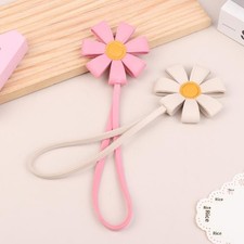 Fashion Dopamine Sunflower Bag Charm PU Leather Flower Keychain Car Key Holder