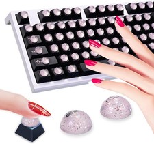 128-PC Silicone Keyboard Cover for Long Nails, Non-Slip, Self-Adhesive Keys for
