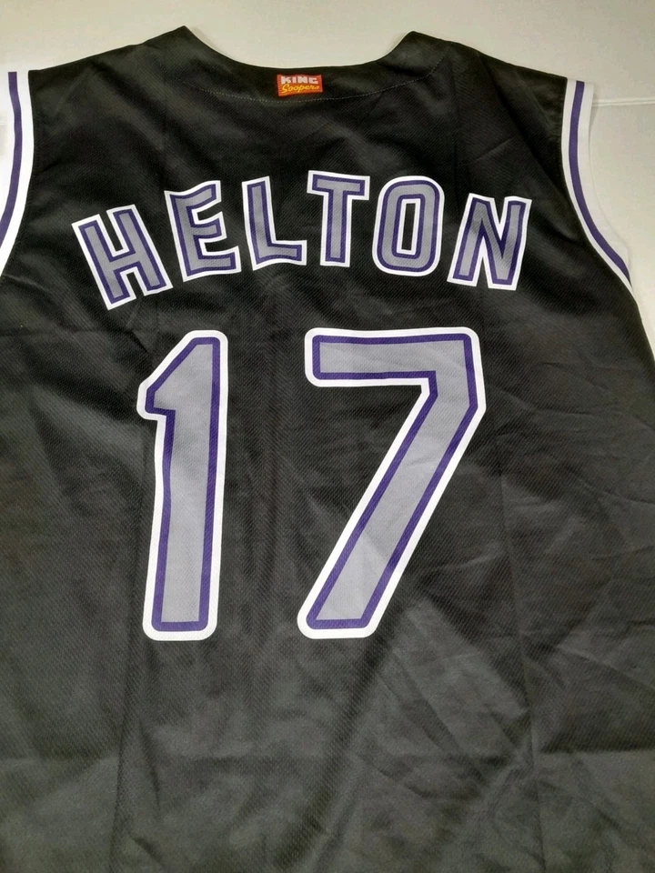 Hombres Coyote Colorado Rockies Todd Helton Hogar Chaleco Promo Jersey Talla XL Negro Foto 4 de 4