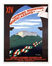 Montecassino poster da viaggio vintage arte da parete scena urbana poster wallku