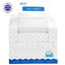 Face Towels Disposable Makeup Remover Dry Wipes 50 Count Biodegradable HOMEXCEL