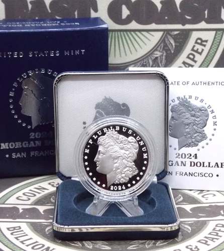 2024 "S" PROOF Silver *MORGAN* Dollar $1 Box & COA *SAN FRANCISCO* ECC&C, Inc.