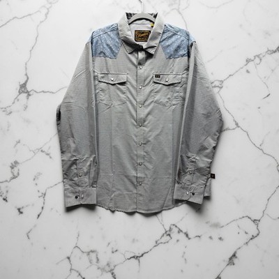 Howler Bros H-Bar-B Tech Long sleeve Button Snap XL Wild Rag Blue Mirage Cowboy