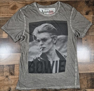 Amplified David Bowie T-Shirt Mens XXL Gray Smoker Smoking Lightweight Tee