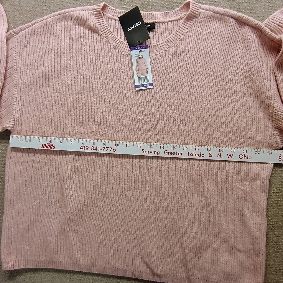 Suéter DKNY para mujer XXL rosa pálido mezcla de cachemir ligero suave cálido precio de venta sugerido por el fabricante $129 Foto 3 de 4