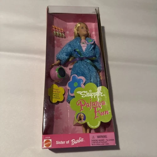 New Vintage 2000 Mattel Barbie Teen Skipper Pajama Fun Doll & Magic Date Ball