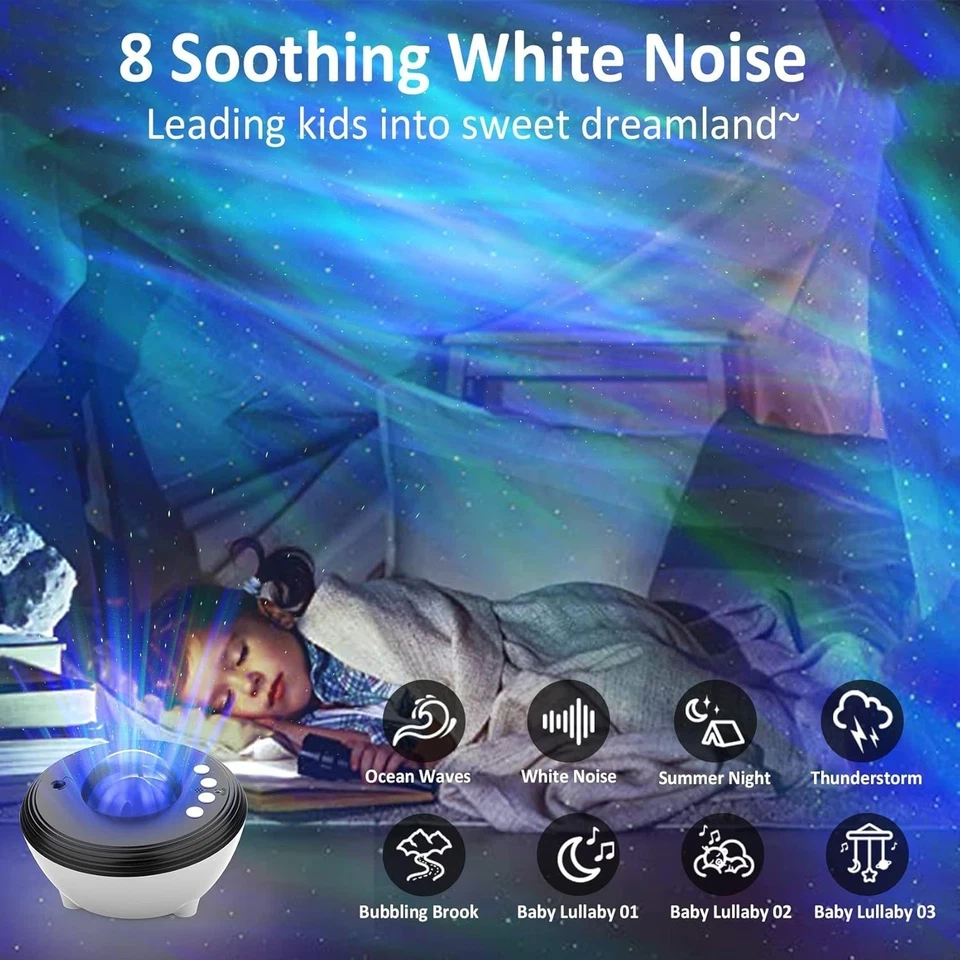 Proiettore Aurora, proiettore di stelle aurora boreale, altoparlante Bluetooth - Immagine 4 di 4
