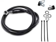 Drag Specialties Extended Stainless Steel Front Brake Line Kit 50 7/8in. Blac...