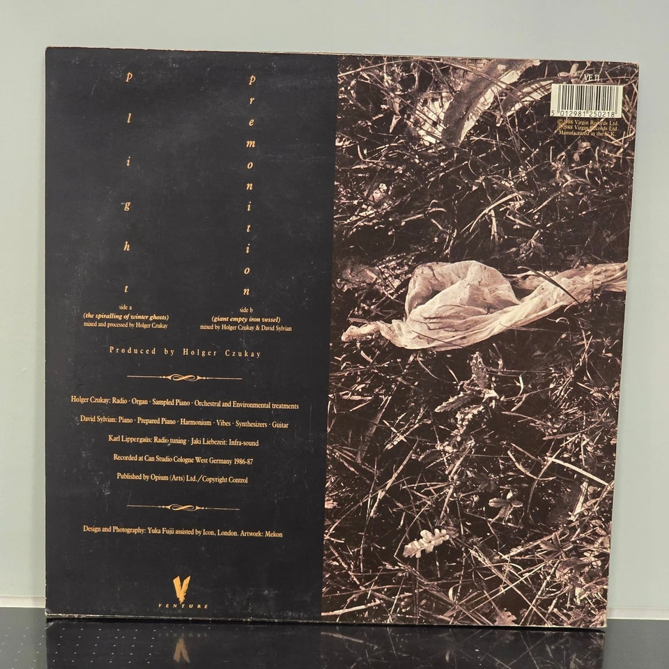 David Sylvian Holger Czukay Plight & Premonition 1988 LP Black Vinyl Venture - Image 2 of 4