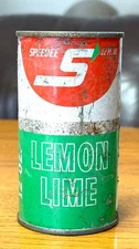 *Possibly Unique* Speedee S Lemon Lime Pre-Zip Code Flat Top Soda Can