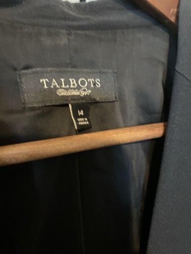 Talbots Blazer Sakko schwarz Wollmischung Größe 14 Karriere Einknopf Stretch - Bild 6 von 11