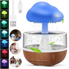 Rain Cloud Humidifier Colorful Mushroom Raindrop Atmosphere Night Light Lamp Uk