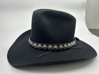 American Hat Company Premium Maxi Felt Black Cowboy Vintage Felt w Conchos