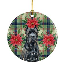 Cane Corso Christmas Poinsettas Ceramic Ornament WDK8557CO1