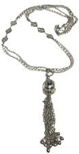 Park Lane Silver Tone Chain Tassel Pendant 25-inch Chain Necklace LT126