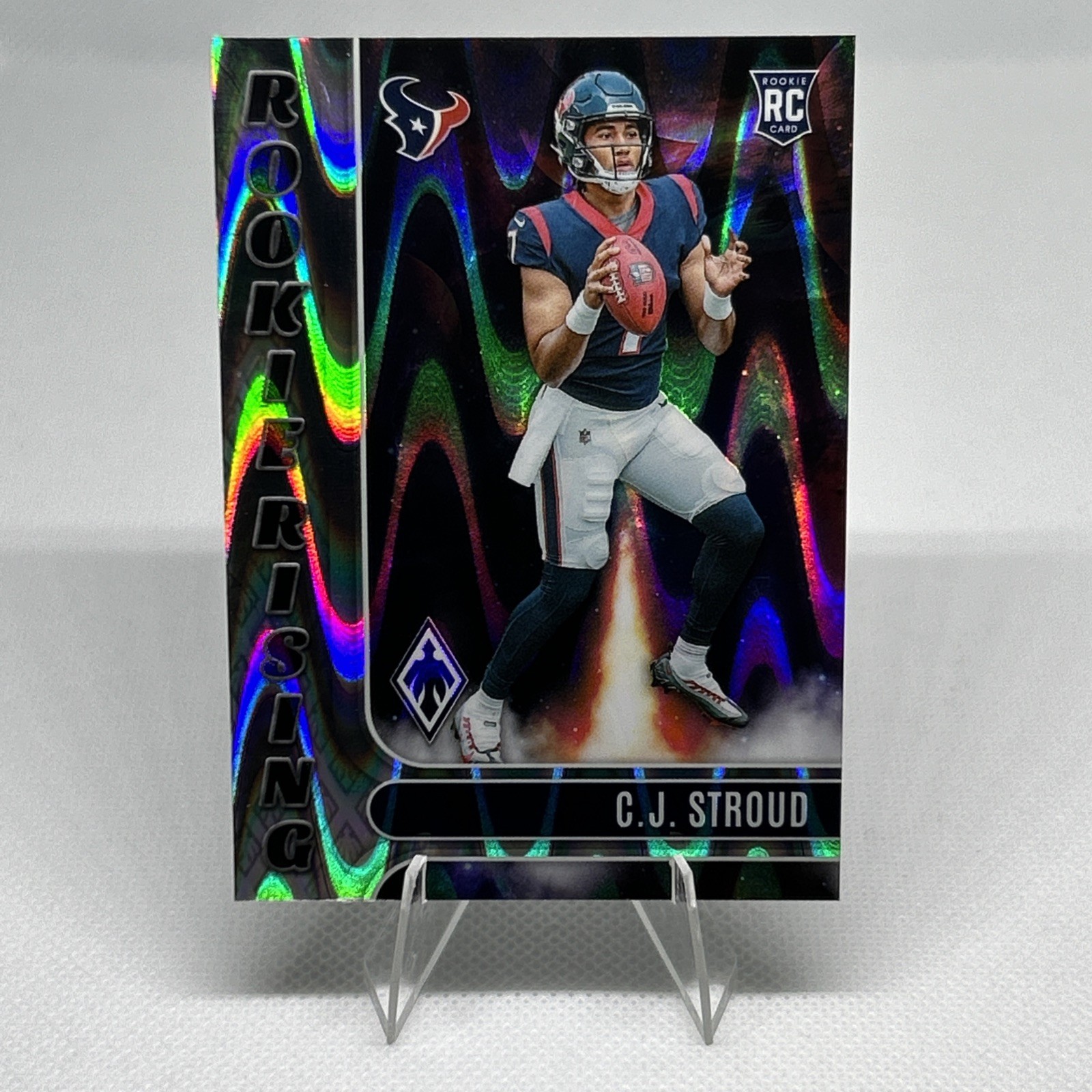 C.J. Stroud Rookie Card 2023 Panini Phoenix -Rookie Rising Silver Seismic RIS-2