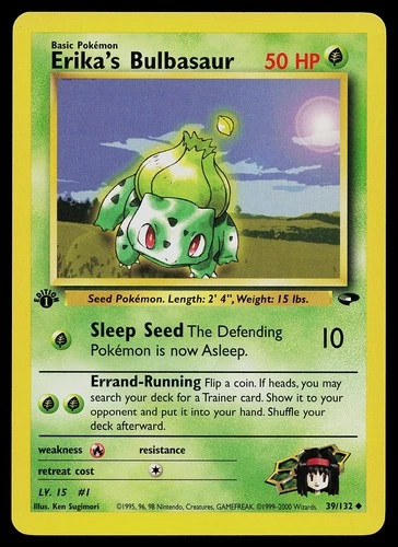 Pokemon Card - Erika's Bulbasaur Gym Challenge 39/132 Uncommon 1st Edition