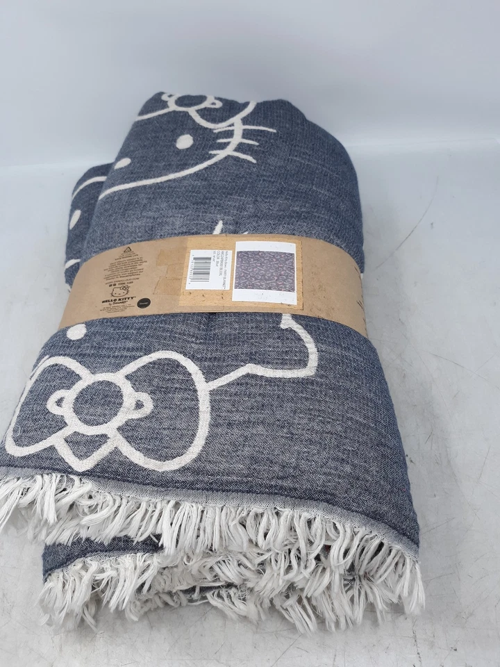 Sand Cloud Hello Kitty Bows Party Blanket 90"x90" Blue - Image 4 of 4