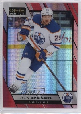 2023-24 O-Pee-Chee Platinum Red Prism 9/199 Leon Draisaitl #5 gz3