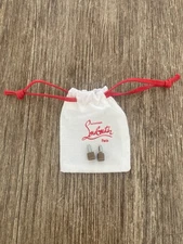 CHRISTIAN LOUBOUTIN NUDE BEIGE HEEL TAPS Heel Tips Replacement Dust Bag New