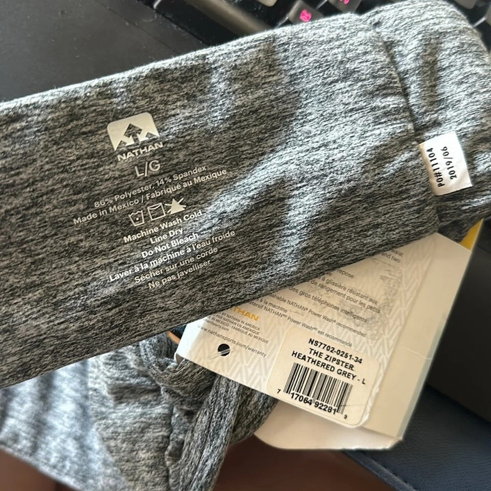 Cinturón de running con cremallera gris jaspeado talla L nuevo con etiquetas Foto 4 de 4