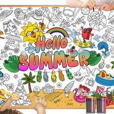 HOWAF Giant Hello Summer Coloring Poster with 24pcs (24 Large,