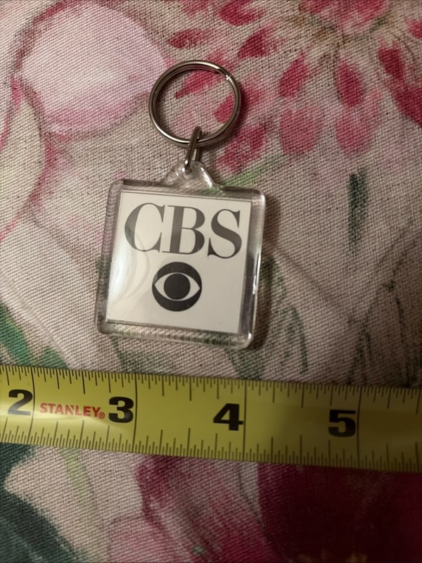 Vintage Acrylic CBS TV Keychain