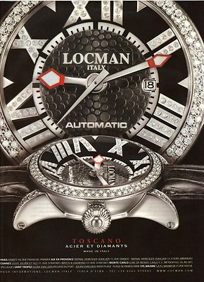 REKLAME WERBUNG 2007 LOCMAN Uhr Automatic Stahl und Diamanten