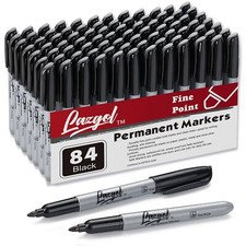 Permanent Markers Bulk 84 Pack Black Permanent Marker Set Fine Tip Waterproof...