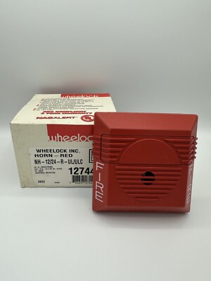 NEW Wheelock NH-12/24-R 12/24 VDC Fire Alarm Horn, Red