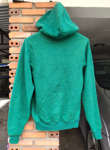 American Apparel F497 Cross Dye Green Fleece Full Zip Hoodie XS USA - Picture 6 of 10