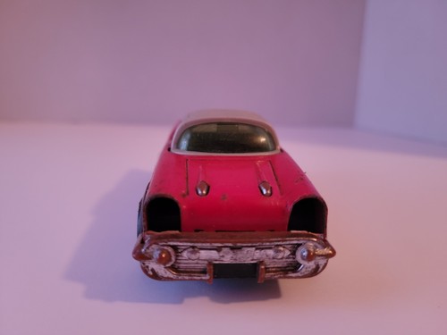 š„ VINTAGE 1980 BUDDY L PRESSED STEEL + PLASTIC RED 57 CHEVY CAR TOY #457 - Picture 2 of 6