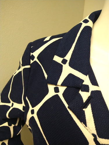 BODEN Navy Textured Cotton Blazer Jacket Size 14 Twill 3 Button Business - Picture 3 of 9