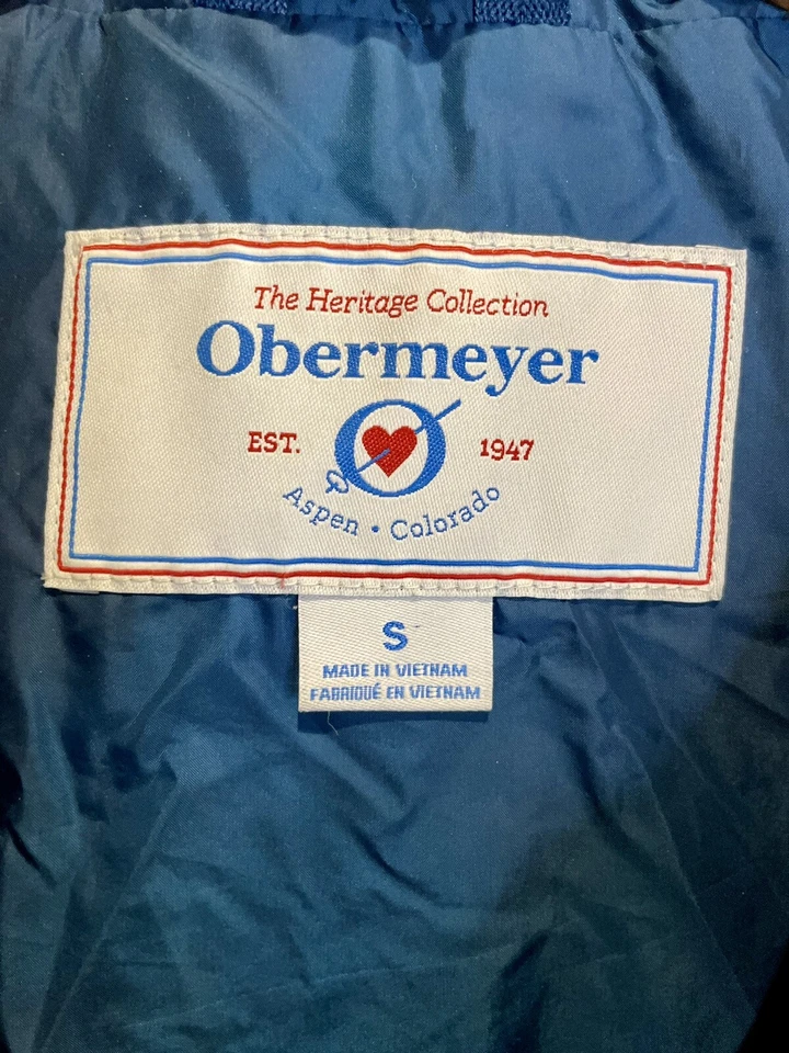 Chaqueta de esquí Obermeyer Heritage Collection niñas plumón de pato azul acolchado talla pequeña Foto 4 de 4